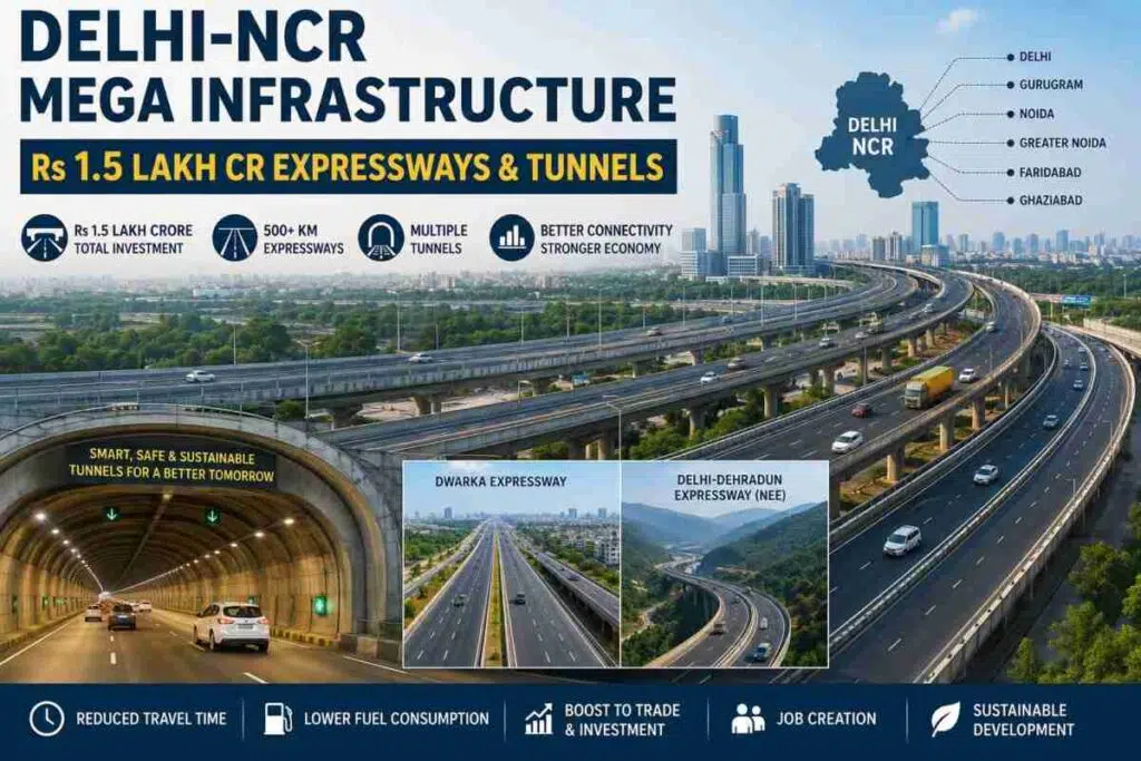 Delhi-NCR Mega Infrastructure: Rs 1.5 Lakh Cr Expressways & Tunnels 1 Delhi NCR Mega Infrastructure Expressways Tunnels