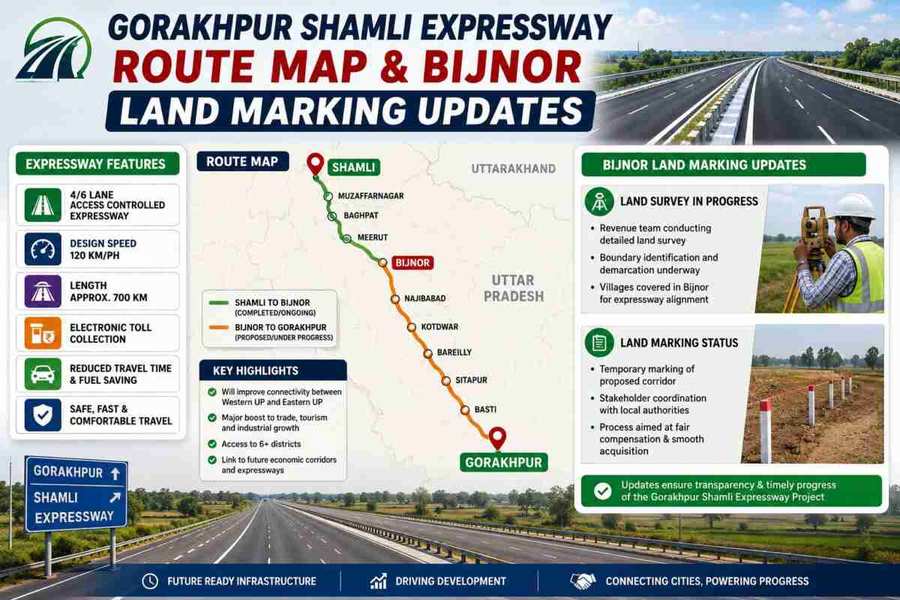 Gorakhpur Shamli Expressway Route Map & Bijnor Land Marking Updates