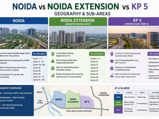 Noida vs Noida Extension vs KP 5: Geography & Sub-Areas