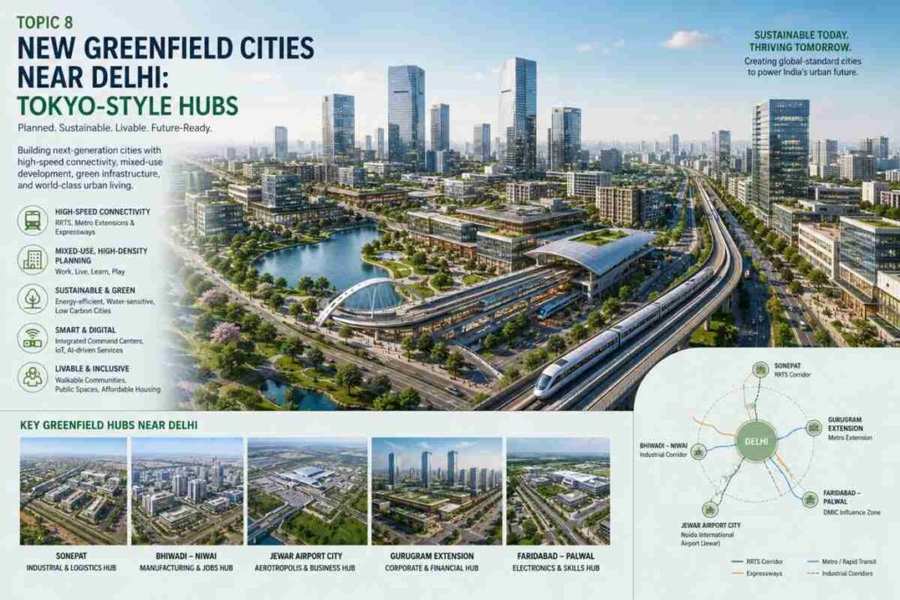 8 New Greenfield Cities Near Delhi
