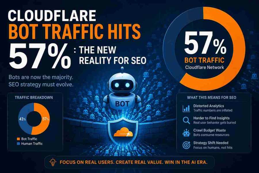 Cloudflare Bot Traffic Hits 57%: The New Reality for SEO