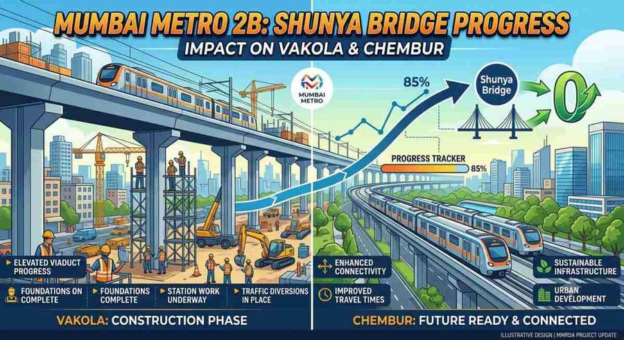 Mumbai Metro 2B Shunya Bridge Progress: Impact on Vakola & Chembur
